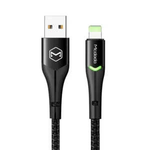 Mcdodo CA - 7840 Çift Led Işıklı Lightning Şarj Kablosu 2A 1.2m - Siyah