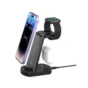 XO-WX035 3ın1 15W Hızlı Şarj Wirelles Magsafe Lightning Iphone Apple Kablosuz Şarj Standı Şarj Düzenleyici