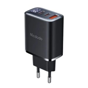 Mcdodo CH-2180 30W 2 TYPE-C 1 USB-A GİRİŞLİ DİGİTAL GÖSTERGELİ HIZLI ŞARJ ALETİ- SİYAH